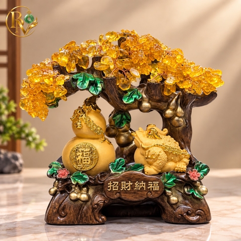 Cây Chiêu Tài Tiến Bảo Hồ Lô Cóc Thiềm Thừ - Vàng