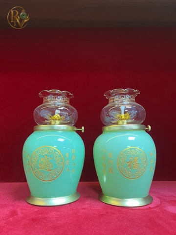 Đôi Đèn Dầu Ngọc Bích size Trung