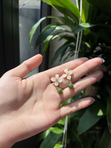 Bông tai Nụ Ngọc Bích Type hoa 4 cánh
