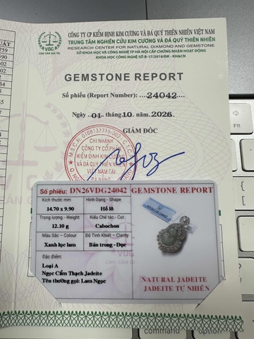 Mặt dây chuyền Hồ Lô Phỉ Thuý Jade A Lam Ngọc