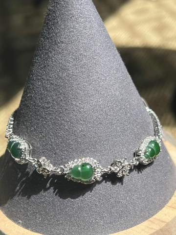 Lắc tay Hồ Lô Ngọc bích mix charm