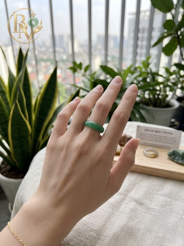 Nhẫn bản hẹ Mã Não tự nhiên Ni nhiều size