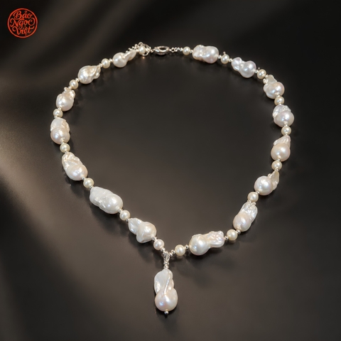 Chuỗi Vòng Cổ Ngọc Trai Tự Nhiên Độc Bản Baroque Hoàng Gia