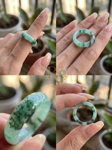 Nhẫn bản hẹ Phỉ Thuý Hoa Bay ni nhiều size