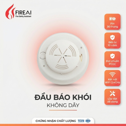 Đầu Báo Khói Không Dây Địa Chỉ FireAI WAS-01