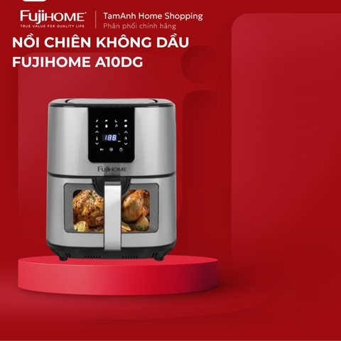 Nồi chiên không dầu 10L nhập khẩu Fujihome 1800W tự ngắt, nồi chiên điện tử 10Lít cảm ứng 8 chế độ