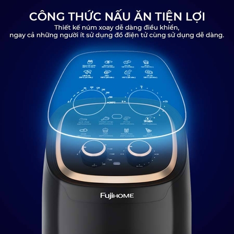 Nồi chiên không dầu 4.5L Fujihome A4EB nhập khẩu, nồi chiên mini ko dầu cơ tự ngắt 4.5 lít chống dính cao cấp
