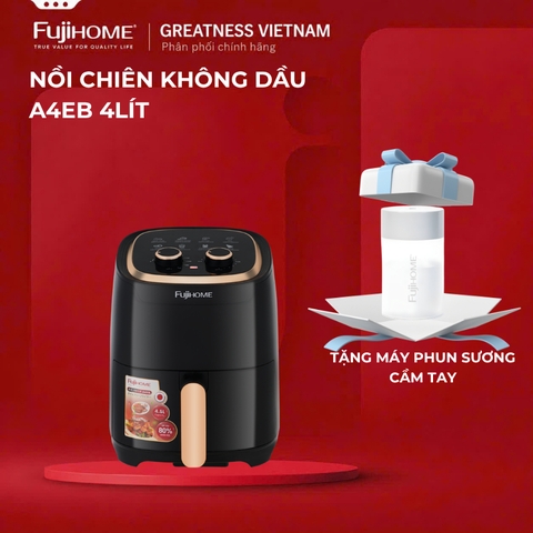 Nồi chiên không dầu 4.5L Fujihome A4EB nhập khẩu, nồi chiên mini ko dầu cơ tự ngắt 4.5 lít chống dính cao cấp
