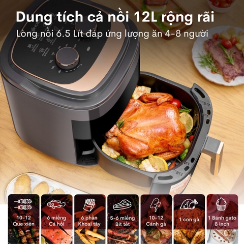 Nồi chiên không dầu Fujihome A6GG 6.5L | Bảo hành 18 tháng