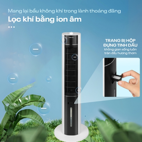 Quạt tháp hơi nước cao cấp nhập khẩu FUJIHOME AC-18LM, quạt điều hòa mini lọc ion khử khuẩn