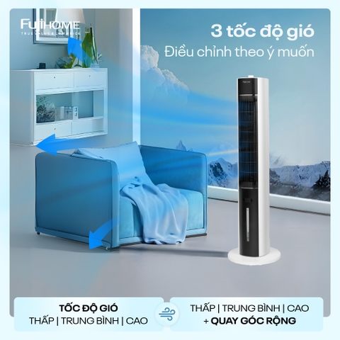 Quạt tháp hơi nước cao cấp nhập khẩu FUJIHOME AC-18LM, quạt điều hòa mini lọc ion khử khuẩn
