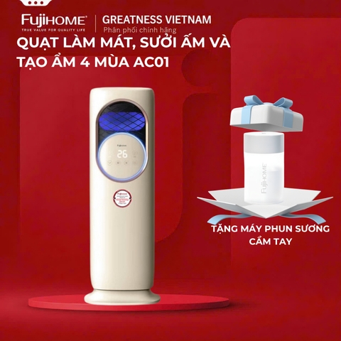 Quạt điều hòa, sưởi ấm và tạo ẩm 4 mùa Fujihome AC01 - Công nghệ nhật, điều khiển cảm ứng