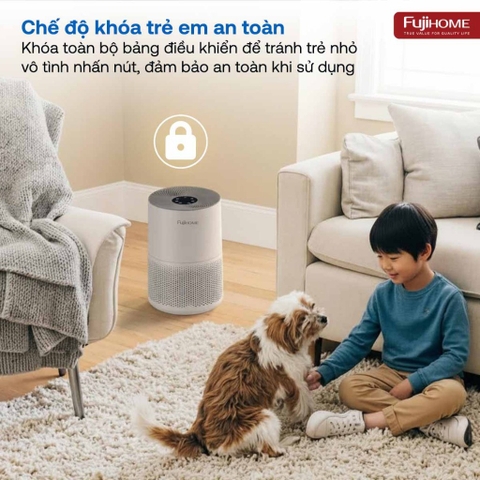 Máy lọc không khí thông minh HEPA H13 nhập khẩu FUJIHOME AP5COMPACT, máy lọc bụi khử mùi diệt khuẩn