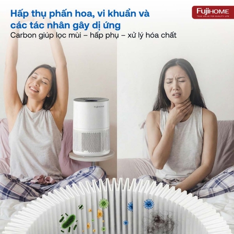 Máy lọc không khí thông minh HEPA H13 nhập khẩu FUJIHOME AP5COMPACT, máy lọc bụi khử mùi diệt khuẩn