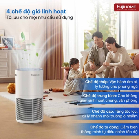 Máy lọc không khí FUJIHOME AP5Grand, màng HEPA lọc bụi mịn, kết nối WIFI điều khiển APP thông minh