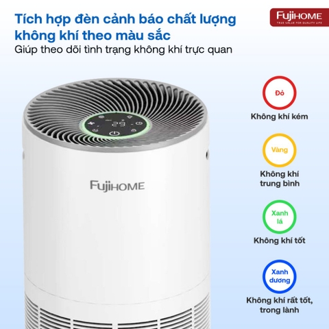 Máy lọc không khí FUJIHOME AP5Grand, màng HEPA lọc bụi mịn, kết nối WIFI điều khiển APP thông minh