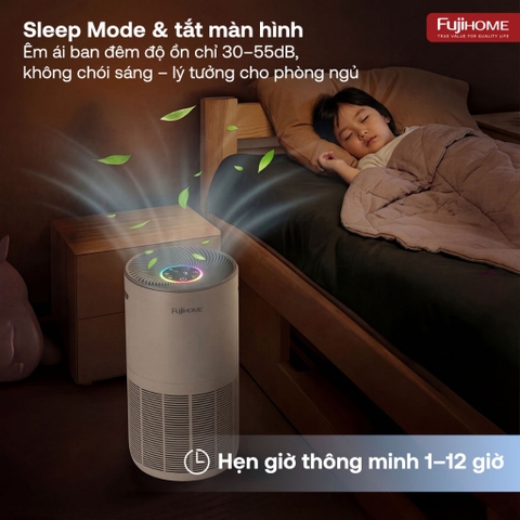 Máy lọc không khí FUJIHOME AP5Grand, màng HEPA lọc bụi mịn, kết nối WIFI điều khiển APP thông minh