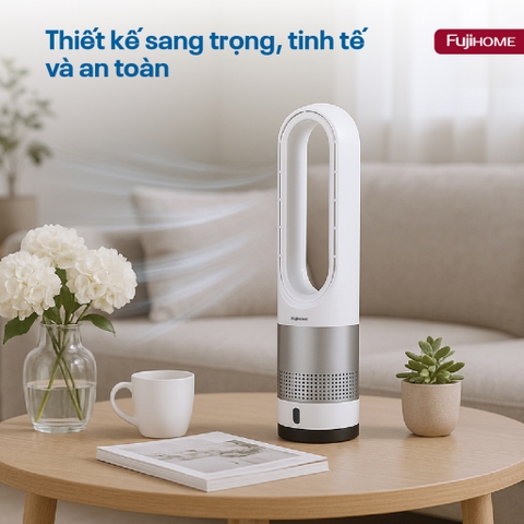 Quạt điện không cánh FUJIHOME BF18 lọc không khí Mini điều khiển từ xa
