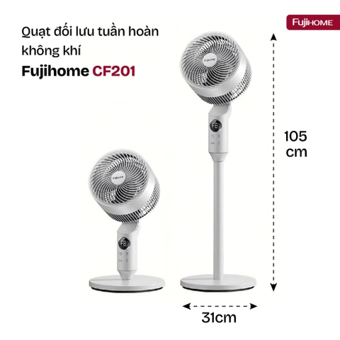 Quạt tuần hoàn không khí Fujihome CF201 gió mát đều khắp phòng, siêu tiết kiệm điện 40W/giờ