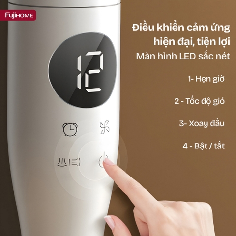 Quạt tuần hoàn không khí Fujihome CF201 gió mát đều khắp phòng, siêu tiết kiệm điện 40W/giờ