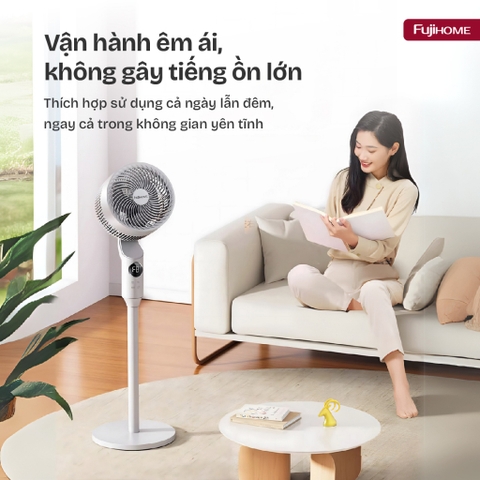 Quạt tuần hoàn không khí Fujihome CF201 gió mát đều khắp phòng, siêu tiết kiệm điện 40W/giờ