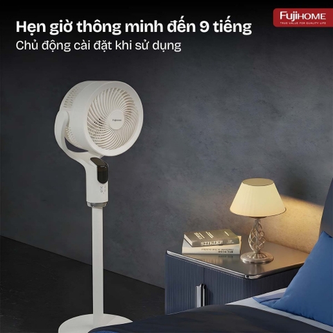 Quạt tuần hoàn không khí thông minh, ra lệnh giọng nói  Fujihome CFR04-VOICE (Màu Trắng)
