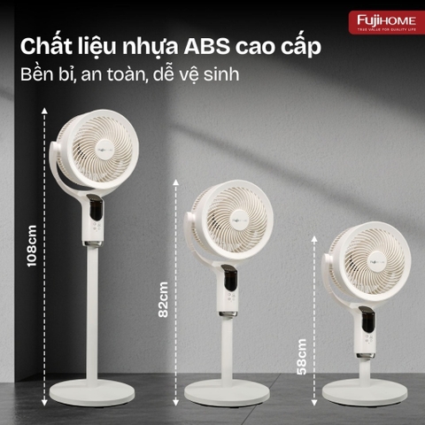 Quạt tuần hoàn không khí thông minh, ra lệnh giọng nói  Fujihome CFR04-VOICE (Màu Trắng)