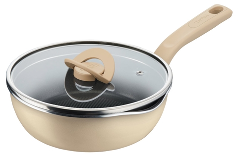 Chảo nồi có nắp Tefal đa năng 3 trong 1 G1672524 vàng vani