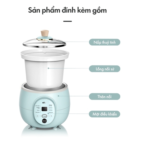 Nồi nấu chậm đa năng 2L Bear DDG-D20P1 - Chính hãng - Bảo hành 18 tháng
