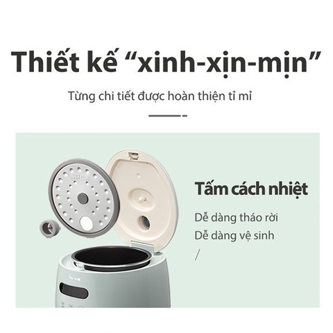 Nồi cơm điện mini 1 người ăn 0.3L  Bear DFB-B12F1 - Hàng chính hãng - Bảo hành 18 tháng
