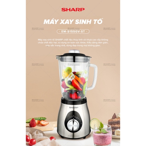 Máy xay sinh tố Sharp EM-S155GV-ST