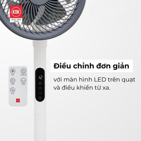 Quạt đứng lửng KDK HL19V (Trắng)