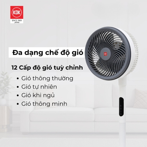 Quạt đứng lửng KDK HL19V (Trắng)