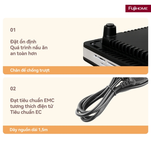 Bếp từ đơn Fujihome IC1391 - 9 mức công suất | an toàn khóa trẻ em | hẹn giờ 3 giờ tiện lợi
