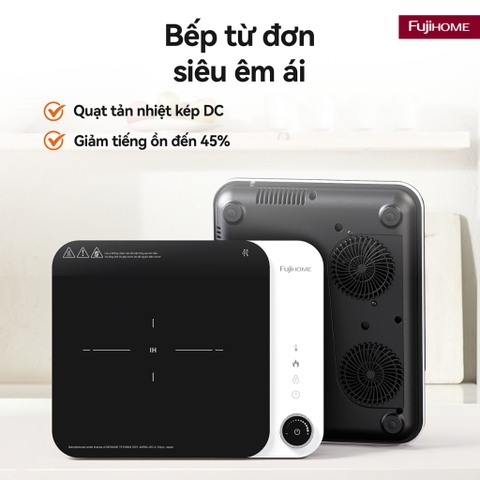 Bếp từ đơn đa năng nhập khẩu FUJIHOME IC1901W, Bếp điện từ mini nấu nhanh và gọn nhẹ cho gia đình