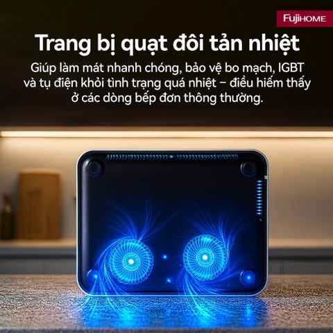Bếp từ đơn đa năng nhập khẩu FUJIHOME IC1901W, Bếp điện từ mini nấu nhanh và gọn nhẹ cho gia đình