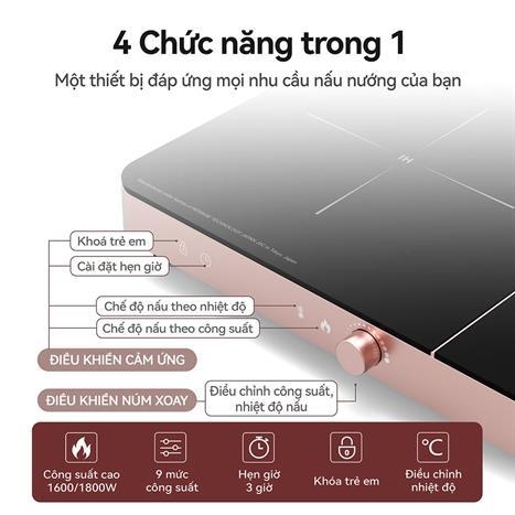 Bếp từ đôi Fujihome IC2602P - Công suất 3400W - Bảo hành 24 tháng
