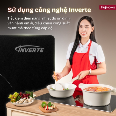 Bếp từ đôi Fujihome IC2623 nhập khẩu, bếp từ âm điện tử cảm ứng menu 5 chế độ cài đặt sẵn