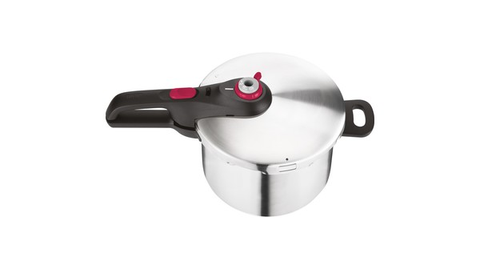Nồi áp suất cơ inox Tefal Secure 5 Neo 6L - tay cầm đen, núm vặn đỏ