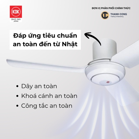 Quạt trần KDK, màu bạc M11SU(SIL)