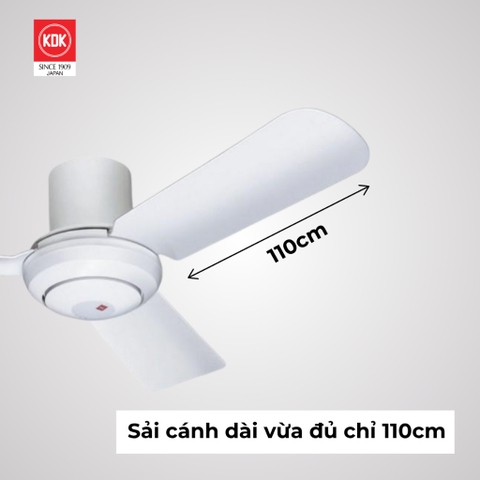Quạt trần KDK, màu trắng M11SU(WH)