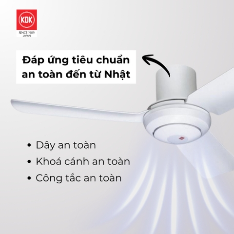 Quạt trần KDK, màu trắng M11SU(WH)