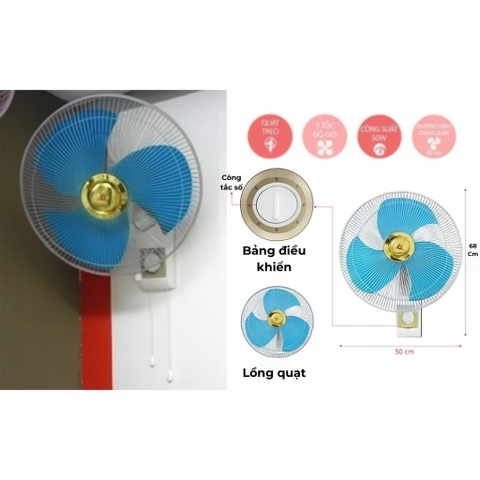 Quạt treo tường KDK, màu xanh M40C(BL)