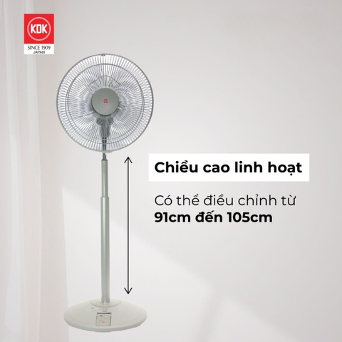 Quạt đứng lửng KDK, màu vàng N30NH(GD)