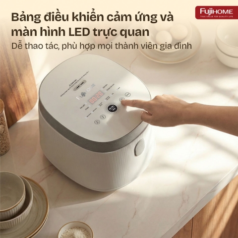 Nồi cơm điện tử 1 Lít cảm ứng 8 chế độ nấu Fujihome RC10BLS