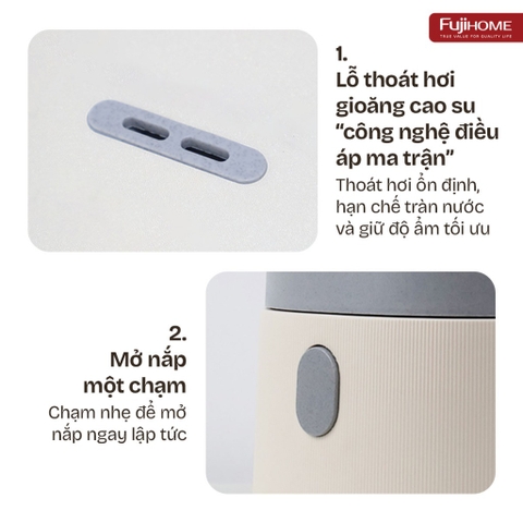 Nồi cơm điện tử 1 Lít cảm ứng 8 chế độ nấu Fujihome RC10BLS