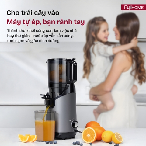 Máy ép chậm FUJIHOME SJ16 nhập khẩu, máy ép nguyên quả công suất 250W động cơ DC