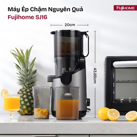 Máy ép chậm FUJIHOME SJ16 nhập khẩu, máy ép nguyên quả công suất 250W động cơ DC