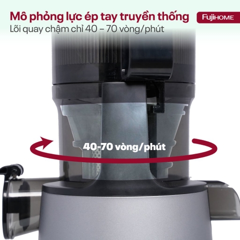 Máy ép chậm trái cây nguyên quả mạnh mẽ FUJIHOME SJ50C, máy ép chậm giữ dưỡng chất dễ vệ sinh
