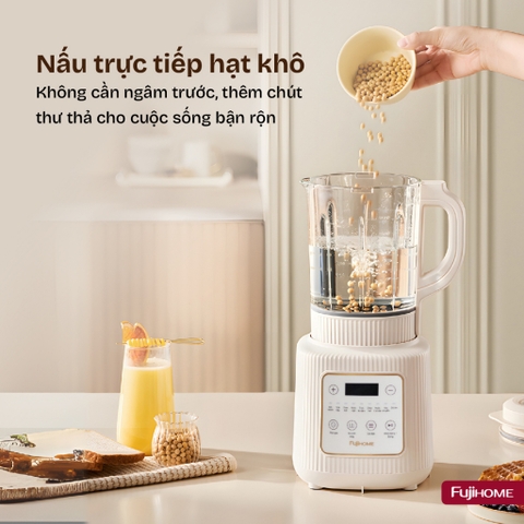 Máy làm sữa hạt menu 9 chức năng cối thuỷ tinh 1,75L Fujihome SM01A